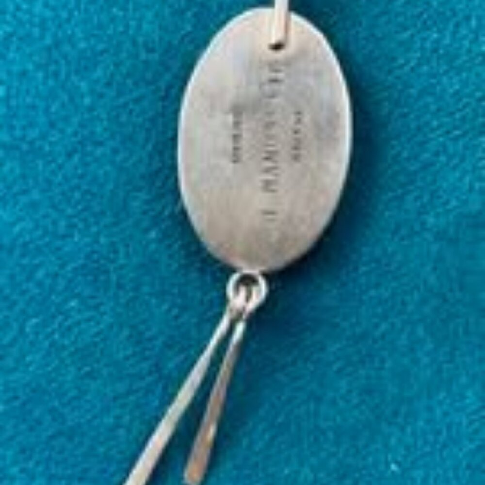 Vintage Sterling Silver & Turquoise Shadowbox Navajo Necklace Pendant - Picture 2 of 2